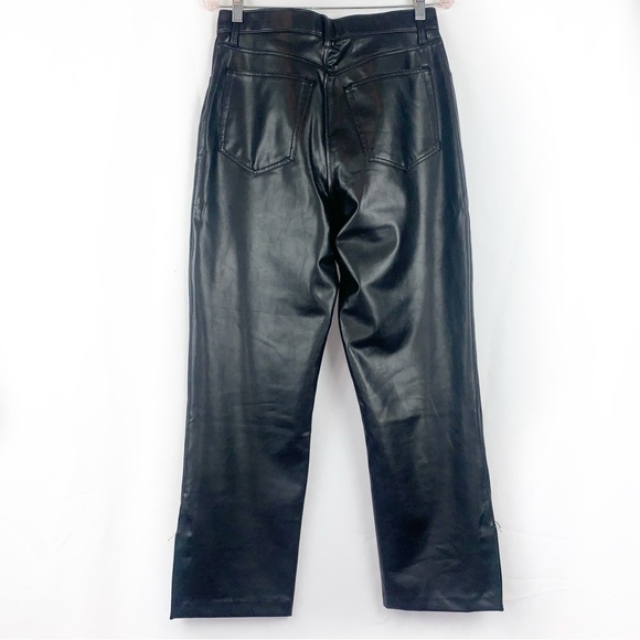 Abercrombie & Fitch '90s Straight Ultra High Rise Vegan Leather Pants Curve Love - Picture 6 of 8